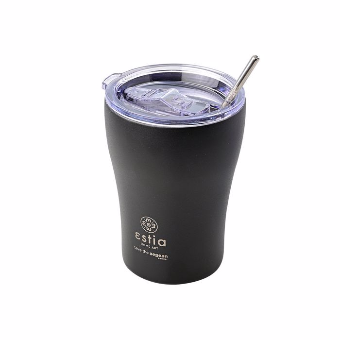 Estia Thermos Coffee Mug ''Save the Aegean'' 350ml Midnight Black 01-12083